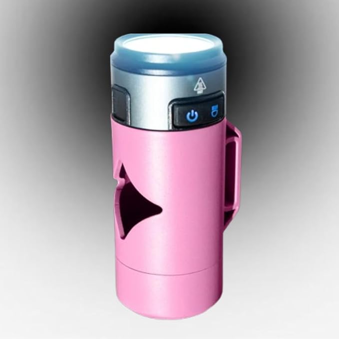 Lumi Waste Bag Holder with LED Flashlight and Carabiner Clip Pink | Dog waste bag holder with LED flashlight, carabiner clip, and waste bags for walks, hikes, travel, and everyday use. - Image 2