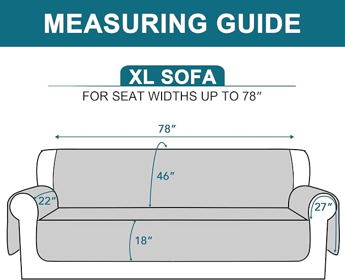 Turquoize 100% Waterproof Sofa Covers Couch Cover Sofa Cover for Dogs Couch Protector Triple Non-Slip Sofa Slipcover for 3 Cushion Couch Furniture Protector for Pets, Kids (XL Sofa 78", Taupe) - Image 5
