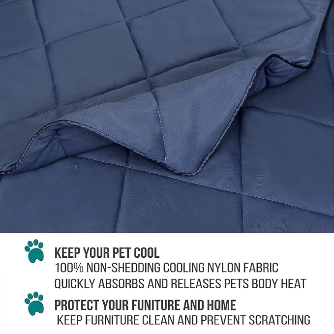 PetAmi Premium Cooling Dog Blanket | Lightweight Fluffy Pet Throw Blanket Bed Cover for Dogs, Cat, Puppies | Pet Blanket Furniture Protector Couch Sofa | Reversible Fuzzy Cozy | 29x40, Navy Blue - Image 4