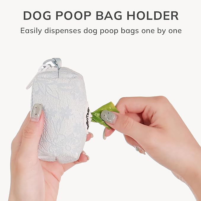 Morning Glory Dog Poop Bag Holder for Leash, Stylish Waste Bag Dispenser with Secure Clip, Durable Lightweight Dog Walking Accessory, Portable Poop Bag Carrier Fits Standard Rolls - Blue - Image 5
