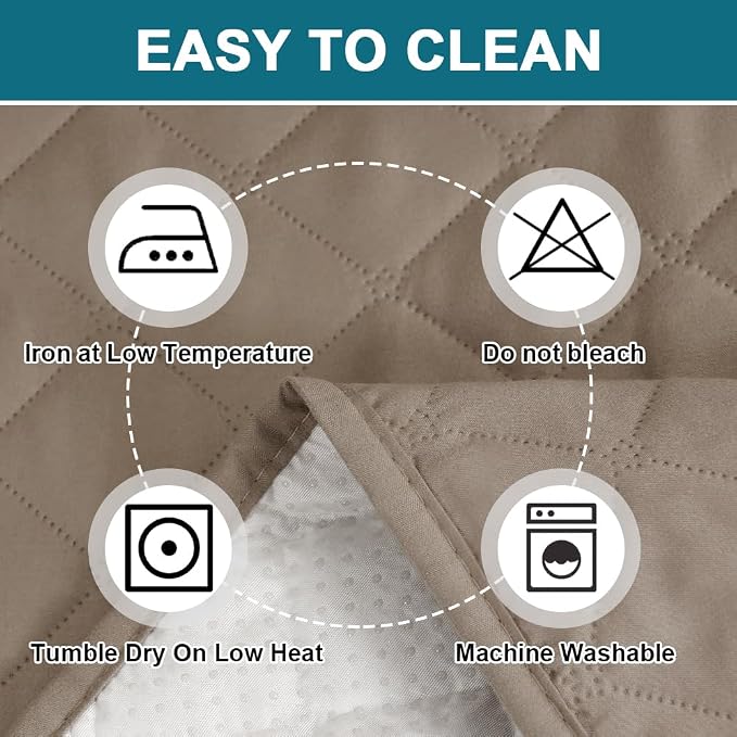 Turquoize 100% Waterproof Sofa Covers Couch Cover Sofa Cover for Dogs Couch Protector Triple Non-Slip Sofa Slipcover for 3 Cushion Couch Furniture Protector for Pets, Kids (XL Sofa 78", Taupe) - Image 6