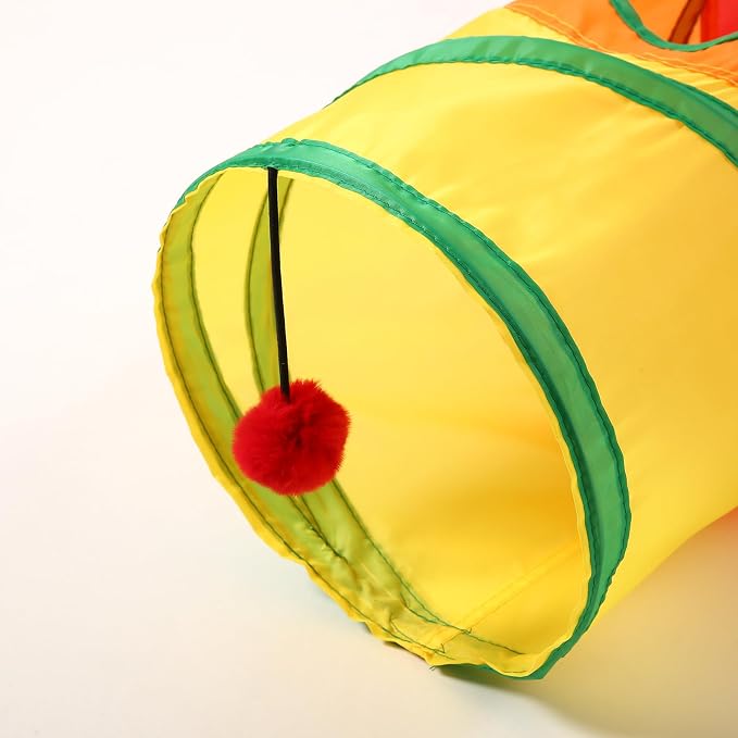 Pet Cat Tunnel, Long Straight Tunnels for Indoor Cats, Collapsible Pet Tunnel for Kitten, Puppy, Rabbit, 25cm-Wide Tunnels, Durable & Breathable, with Peek Hole Toy Ball - Image 6