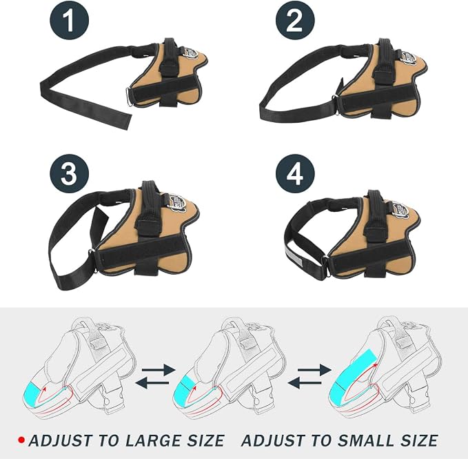 Dog Harness, No-Pull Reflective Dog Vest, Breathable Adjustable Pet Harness with Handle for Outdoor Walking - No More Pulling, Tugging or Choking ( Army Yellow, M ) - Image 3