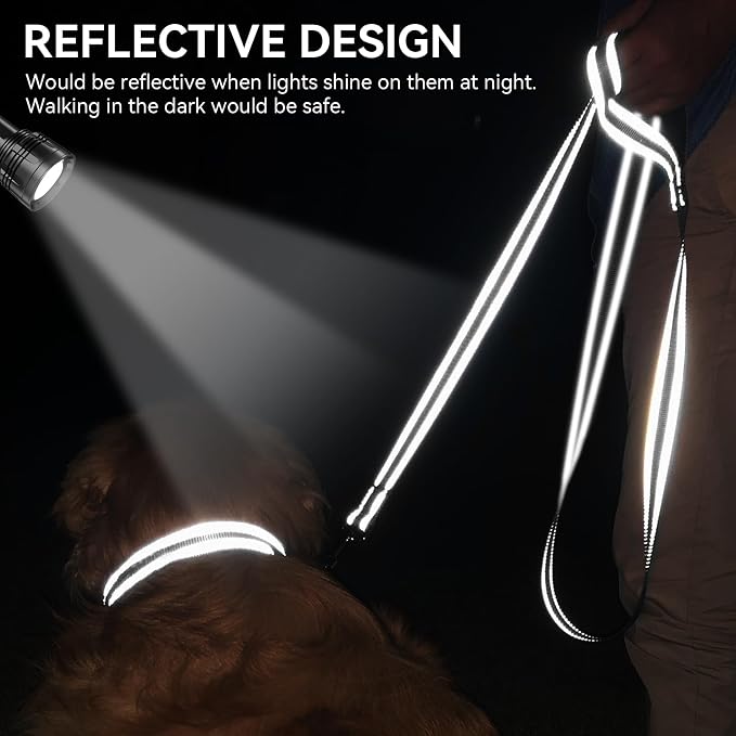Joytale Reflective Dog Leash for Small Dogs, 5 FT x 3/4", Black | Heavy Duty Nylon Webbing, Padded Handle for Comfort, Visible at Night, for Walking & Training - Image 4