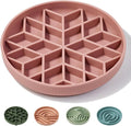 OHMO Slow Feeder Dog Bowl, 7.3" Lick Mat for Dogs, Diamond, Coral | Cat Slow Feeder Bowl, Anti Choking, Enrichment Toys, Easy Clean BPA-Free Silicone Feeding Bowl, Boredom and Anxiety Reducer by OHMO