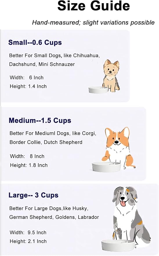 LE TAUCI Dog Bowls Slow Feeder Ceramic, 1.5 Cups Slow Feeding Dog Bowl Small Medium Breed, Puppy Bowl for Fast Eaters,Angel White - Image 5
