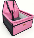 Pet Dog Booster Seat, Upgrading the Framed wall to Prevent Collapse，Breathable and Foldable Pet Car Basket，Removable andWashable pet car seat (Pink) by Unknown