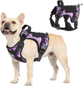 VavoPaw Heavy Duty Tactical Dog Harness for Small Dogs, No Pull Adjustable | Pet Harness Reflective Service Training Easy Control Pet Vest Military K9 Working Dog Harnesses（Purple Camouflage, S） by VavoPaw