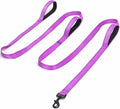 3 Handle Dog Leash 10FT Triple Handle Reflective Large Medium Dog | Multi Handles Heavy Duty Training Lead with Padded Traffic Handles for Control and Safety-Purple by Mycicy