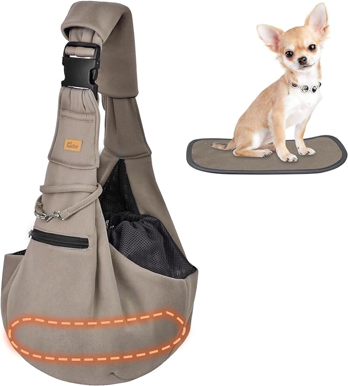 CUBY Dog and Cat Sling Carrier - Hands Free Reversible Pet Papoose Bag - Soft Pouch and Tote Design - Suitable for Puppy, Small Dogs Cats Outdoor by CUBY