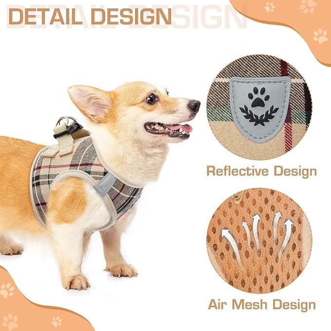 KOOLTAIL Dog Harness and Leash Set for Medium Large Dogs, Step in No Pull Soft Mesh Dog Harness Comfort Padded Pet Vest, Adjustable Reflective Easy Walking Puppy Cats Harnesses Training - Image 5