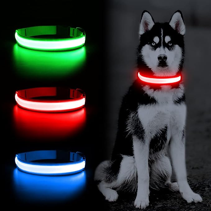 LED Dog Collar, Dog Light Up Collar,for Night Walking (Red, X-Large) | Full Adjustable,Waterproof,Nylon,Soft,Super Bright Light Collars for Small Medium and Large Dogs,USB C to Charge - Image 6