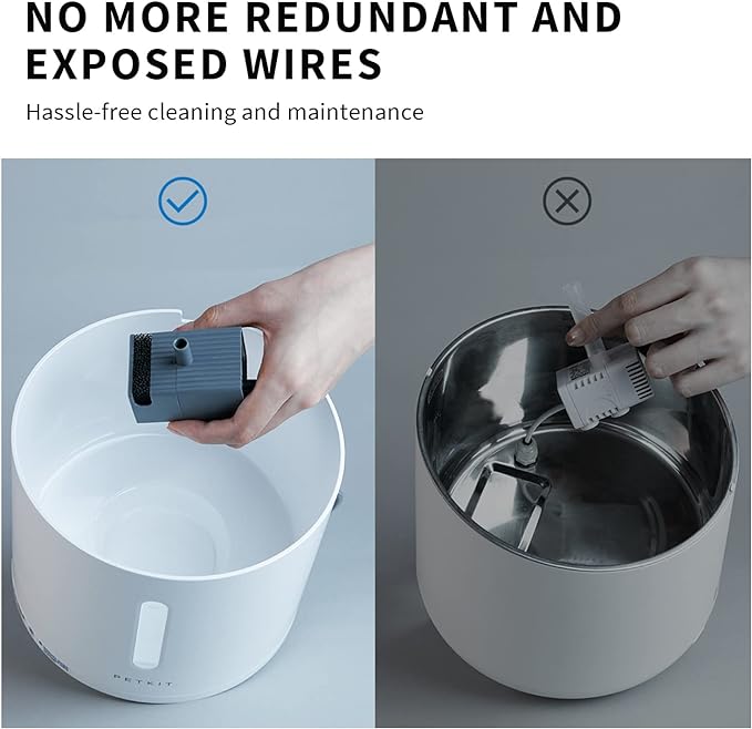 PETKIT EVERSWEET Solo 2 Cat Water Fountain with Pump, Ultra Quiet 70oz/2L Pet Water Fountain for Cats and Dogs Inside, 3 Working Modes, Visualization Window, (App Control) | 70oz/2L Pet Water Fountain for Cats and Dogs Inside, 3 Working Modes, Visualiz... - Image 3