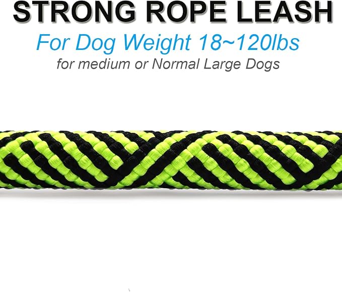 Short Dog Leash 18 Inch Rope Traffic Leash with Padded Dog Handle | 1.5FT Dog Lead 1/2” Strong Nylon Tab for Medium Large Dogs Control Training Walking (Green) - Image 6