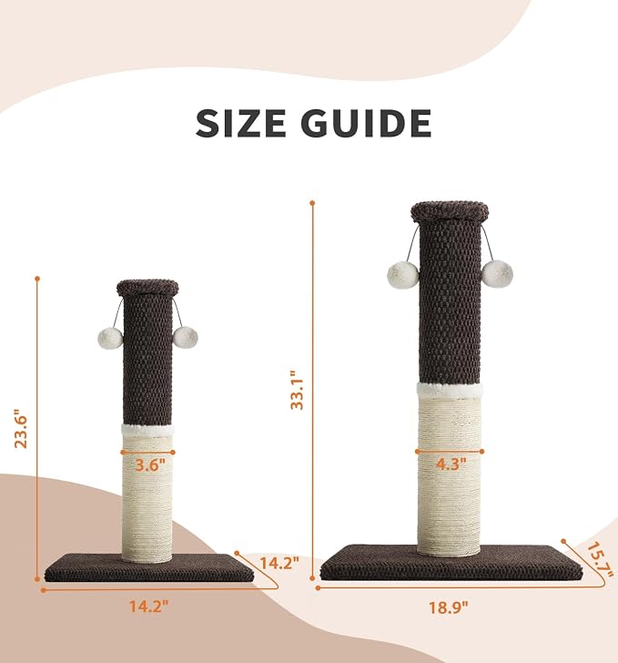 Made4Pets Cat Scratching Post with Sisal & Carpet for Indoor Cats, 23.6" | Cat Scratcher with Wide Stable Base, Interactive Hanging Toys, Ideal for Kittens, Small Cats and Everyday Indoor Play - Image 9