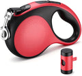 Segarty 16 Ft Retractable Leash with Waste Bag Dispenser, 5m Dog Leash Anti-Slip Handle and 360°Tangle-Free Retraction for Pets up to 66 lbs, Dogs Walking Accessories with One-Handed Brake Pause Lock by Segarty