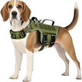 Dog Harness Medium Sized Dog, No Pull Dog Vest with Molle System | Tactical, Easy Control With Handle, Breathable Soft Padded, Adjustable, Reflective, No Choke for Walking, Green Medium by Runfido