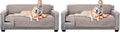 Sofa Shield® Couch Slip Covers for Dogs, Reversible Furniture Protector with Strap, Stain and Tear Resistant Cushion Cover, 70 inch Seat, Machine Washable Slipcover Pets, Cats, Light Taupe (Pack of 2) by SofaShield