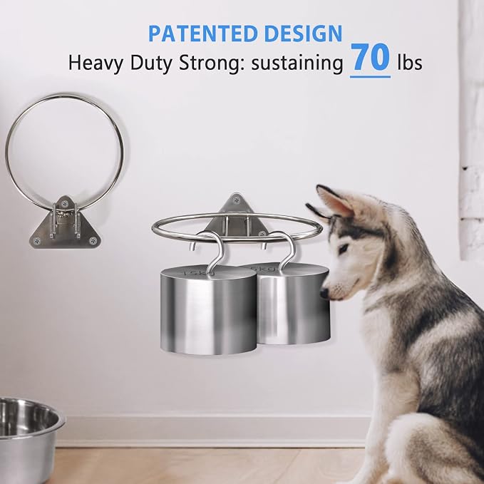 Raised Small Dog Bowls Wall Mount Pet Bowl, Collapsible Elevated Pet Bowl for Dog Cat Chicken Coop - 4 Cups / 1 Quart - Image 5