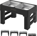 URPOWER Raised Dog Bowls 4 Height Adjustable Elevated Bowl Stand | Stainless Steel Water Bowl Non-Slip Dog Food Bowls Stand for Small Medium Large Dogs and Pets by URPOWER