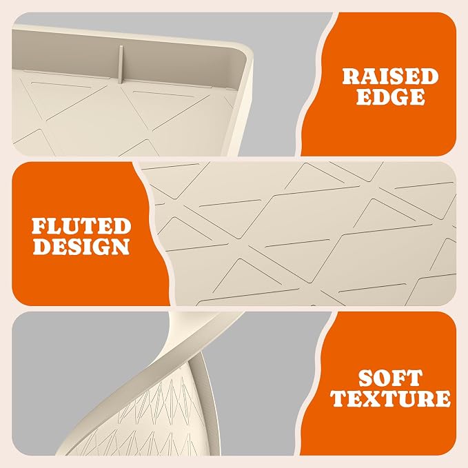 Pawtners Silicone Cat Litter Mat 34 x 22 in, Easy to Clean, 2 Pack | Non-Slip Kitty Litter Mat for Floor, Waterproof & Urine-Proof Cat Litter Mat Litter Trapping Mat, Soft on Kitty Paws - Image 5