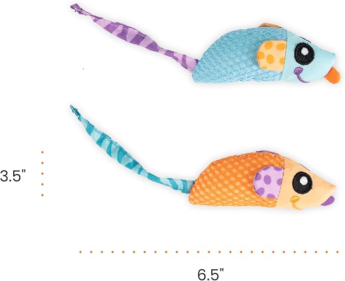 Catstages Catnip Chew Mice 2 Pack– Interactive Dental Cat Chew Toy that Helps Clean Teeth, Mouse, Multicolored - Image 9