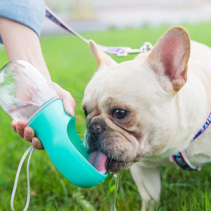 Kalimdor Dog Water Bottle, Leak Proof Portable Puppy Water Dispenser with Drinking Feeder for Pets Outdoor Walking, Hiking, Travel, Food Grade Plastic (12oz Blue) - Image 7