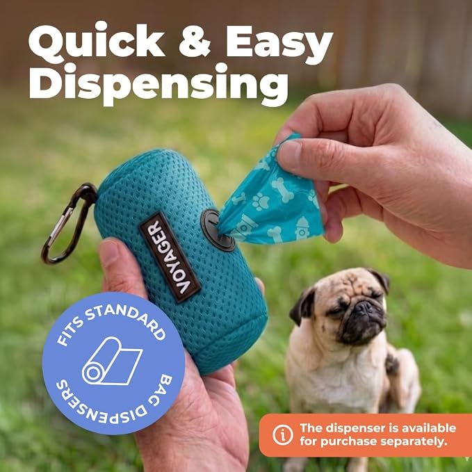 Best Pet Supplies Poop Bags for Dogs - Turquoise, 150 Count | Scented, Leak-proof, Easy-Tear perforations, 15 Thick Bags per roll, Outdoor Walking & Travel, Fits Standard Holders - Image 3