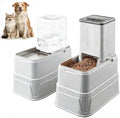 Elevated Automatic Pet Feeder & Water Dispenser, 128 Fl Oz/1 Gallon Water & 4.4lb Food Capacity, Stainless Steel Bowl, 2-Level Height Adjustable, Neck Protection for Small/Medium Dogs,Anti-Choking by VEThalasynTech