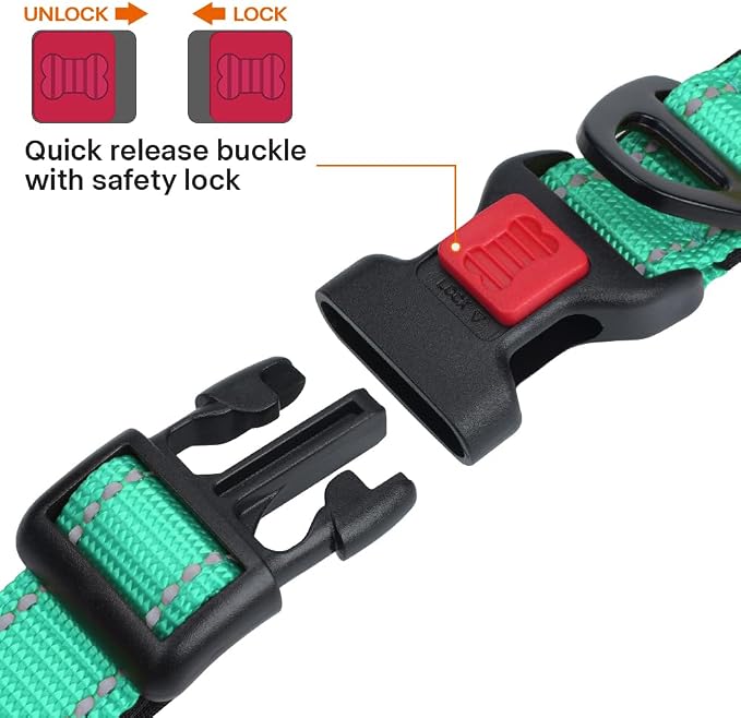 Taglory Reflective Extra Large Dog Collar, Comfortable for Safe Night Walks | Soft Neck Cushioning, Adjustable 18-28 in, Sturdy Webbing Withstands Strong Pullers, Zinc Alloy D-Ring for Leash and ID Tags - Image 3