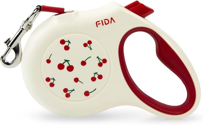 Fida Retractable Dog Leash, 16 ft Dog Walking Leash for Small Dogs up to 26 lbs, 360° Tangle Free, Cherry by Fida