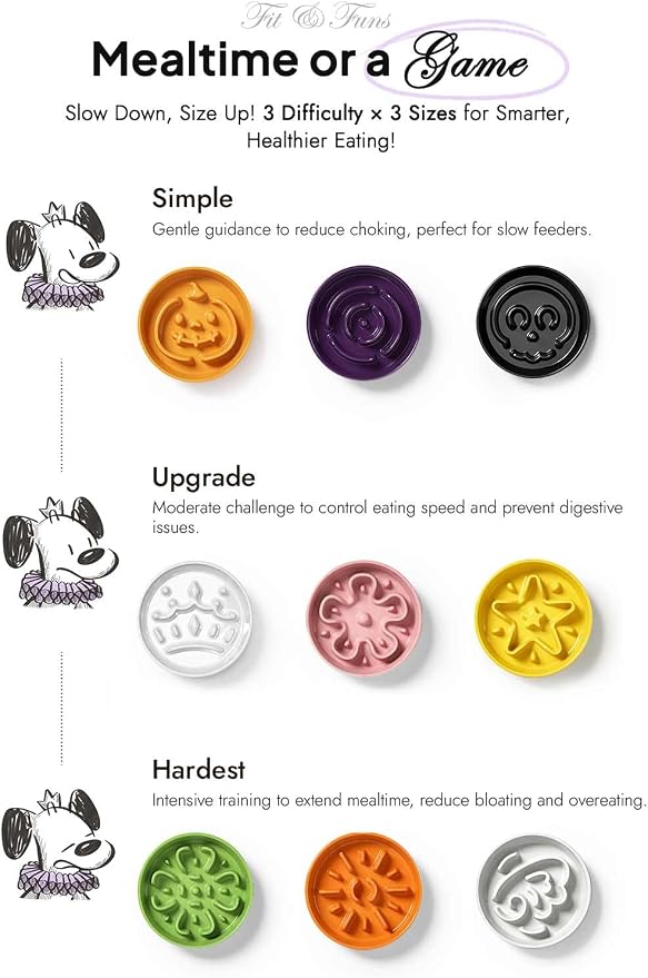 LE TAUCI Dog Bowls Slow Feeder Ceramic, 1.5 Cup Slow Feeding Bowl for Small and Medium Breed, Puzzle Dog Food Bowl for Fast Eater, Crown Silver - Image 7