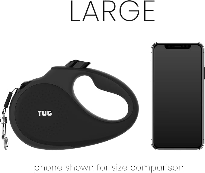 TUG Original Retractable Dog Leash, Anti-Slip, 16’ Tape (Large, Black/Grey) | Anti-Slip Handle, 16 ft Strong Nylon Tape, One-Handed Brake, Pause, Lock - Image 6