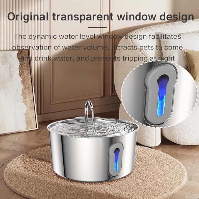 4L/135oz Large Cat Water Fountain Advanced 304 Stainless Steel with Detachable Tank, Easy to Clean, Automatic Pet Fountain Quiet Cats Water Dispenser, Dogs (135oz Large Cat Fountain) - Image 2