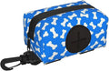 Dog Poop Bag Holder for Leashes - Lightweight Pet Waste Bags Dispenser Doggy Zippered Pouch for Puppy Walking Accessories(Dog Bones) by Xalvyriehf