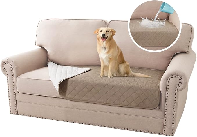 H.VERSAILTEX Couch Cover for Dogs Washable 100% Waterproof Sofa Cushion Cover Dog Bed Cover Non-Slip Pet Blanket for Sofa Cushion Protector, 35" x 62", Khaki by HVERSAILTEX