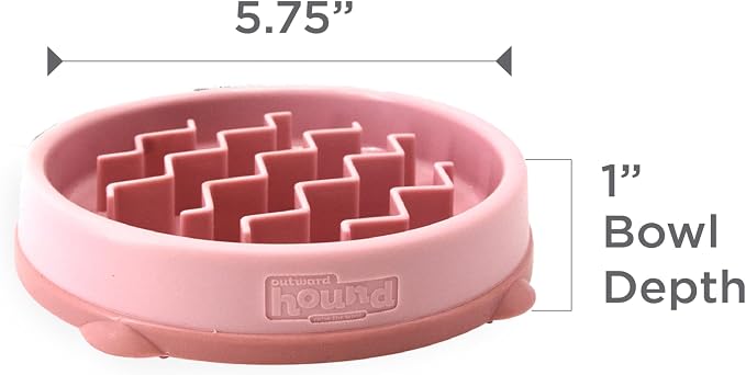 Outward Hound Fun Feeder Slo Bowl Dog Slow Feeder, Wave, Pink, 5.8" | Slows Fast Eaters, Can Aid Digestion, Holds 3/4 Cup Dry or Wet Food, Non-Slip Base, No BPA, Small Dogs, Puppies & Cats - Image 7