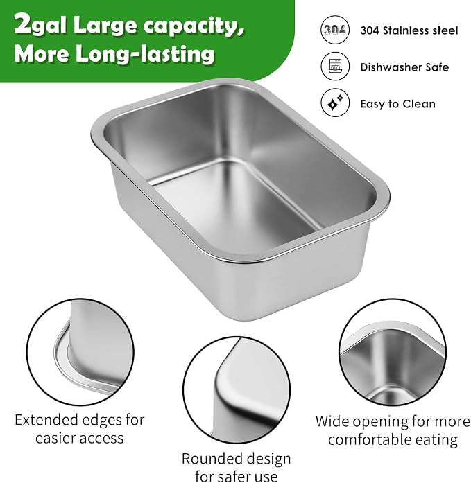2 Gallon Elevated Large Dog Water Bowl with Mat, 4 Height Adjustable 10.4-15.2", Raised Dog Water Bowl Stand for Large Breed - Image 4