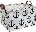 CLOCOR Rectangular Storage Basket,Collapsible Storage Bin,Gift Baskets(Anchor) by CLOCOR