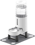 CZPET Elevated Dog Water Bowl Dispenser for Large Dogs (9.5L+Stand,White) | With Stainless Steel Bowl Gravity Waterer, Large Capacity and Drinking Area Noise-Free for Pets by CZPET
