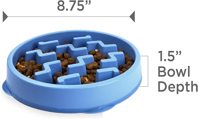 Outward Hound Fun Feeder Slo Bowl – Medium 2‑Cup Capacity, Slow Feeding, Small to Medium Dogs & Cats, Non-Slip, Blue, Notch Pattern | Slows Fast Eaters, Can Aid Digestion, Holds 2 Cups Dry or Wet Food, Non-Slip, Easy Clean, No BPA, Small to Medium Dogs... - Image 7
