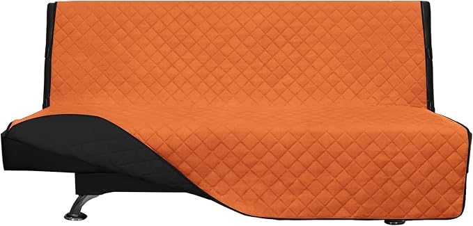 Easy-Going Reversible Couch Cover, Large Futon Sofa, Orange/Black | Machine Washable Slipcover For Dogs, Water Resistant Furniture Mat For Living Room, Non-Slip Sofa Cover, Pet Friendly by Easy-Going