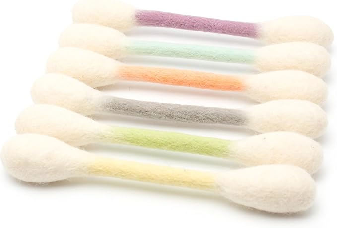 Glaciart One Swabs Cat Toys with Catnip - 6 Pk | Durable for Chew, Cute Cat Toys Interactive Kitty for Boredom, Exercise, & Play | Filled w/Organic Catnip for Anxiety & as Digestive Aid | Gift Idea by GlaciartOne