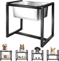 Adjustable Height Elevated Large Dog Water Bowls with Stainless Steel Bowls and Metal Stand，4-Level (8/10/12/14 Inches) Pet Bowl for Dogs for Large Medium Dogs - Durable, Easy to Clean (2gallon) by Unknown