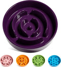 LE TAUCI Dog Bowls Slow Feeder Ceramic, 1.5 Cup Slow Feeding Bowl for Small and Medium Breed, Puzzle Dog Food Bowl for Fast Eater, Maze Purple by LETAUCI