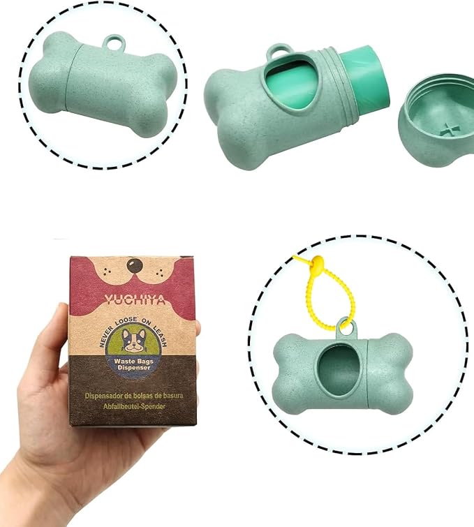 Dog Poop Pickup Bags Holder Dispenser with 1 Roll Random Color Leak-proof Scented Doggy Waste Bags and Carabiner with Safety Lock Plus Hook and Loop Fastener Never Loose on Leash Lead Again (Blue) - Image 3