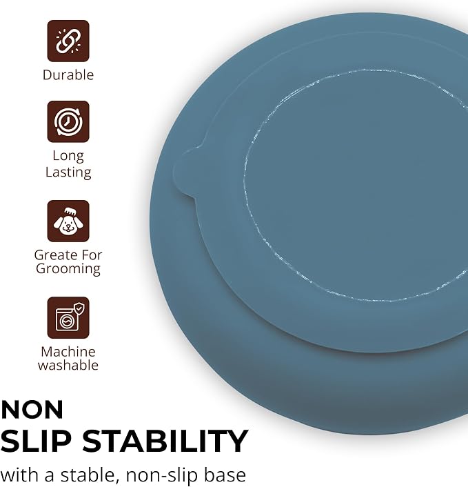 Slow Feeder Dog Bowls, Dishwasher Safe, Non-Slip Base, BPA-Free Slow Eating Dog Bowl (Stone Gray, 1-Pack) - Image 4