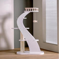 SHENGOCASE Modern Stylish 52.4 inches Tall Wooden Cat Tree Tower, Aesthetic Cat Condo Ladder with 5-Level Big Perch Platform Bed for Window Viewing Watching Large Cat Maine Coon by SHENGOCASE