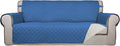 PureFit Reversible Quilted Sofa Cover Dog Couch Covers for Sofa, 66 in | Blue/Ivory, Water Resistant Couch Protector, Washable Pet Couch Cover with Non Slip and Elastic Straps For Kids by PureFit