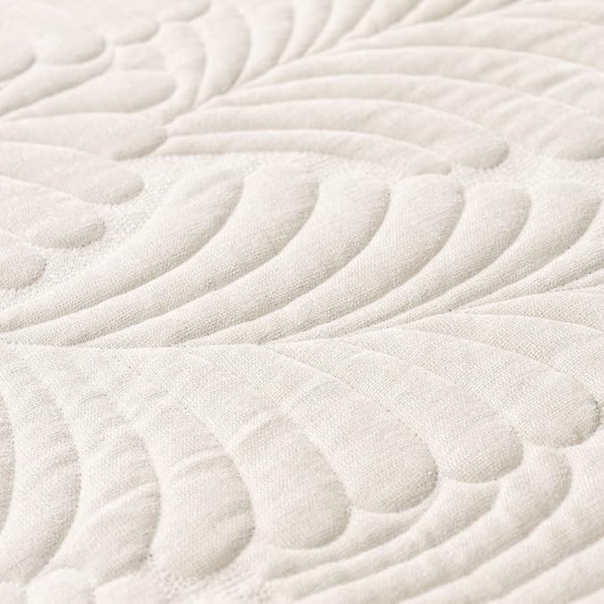 Set of 2 Palm Leaves Decorative Square Throw Pillow Covers Soft Chenille Plush Quilted Cushion Covers for Couch Sofa Bed (Beige White,18"x18") - Image 2